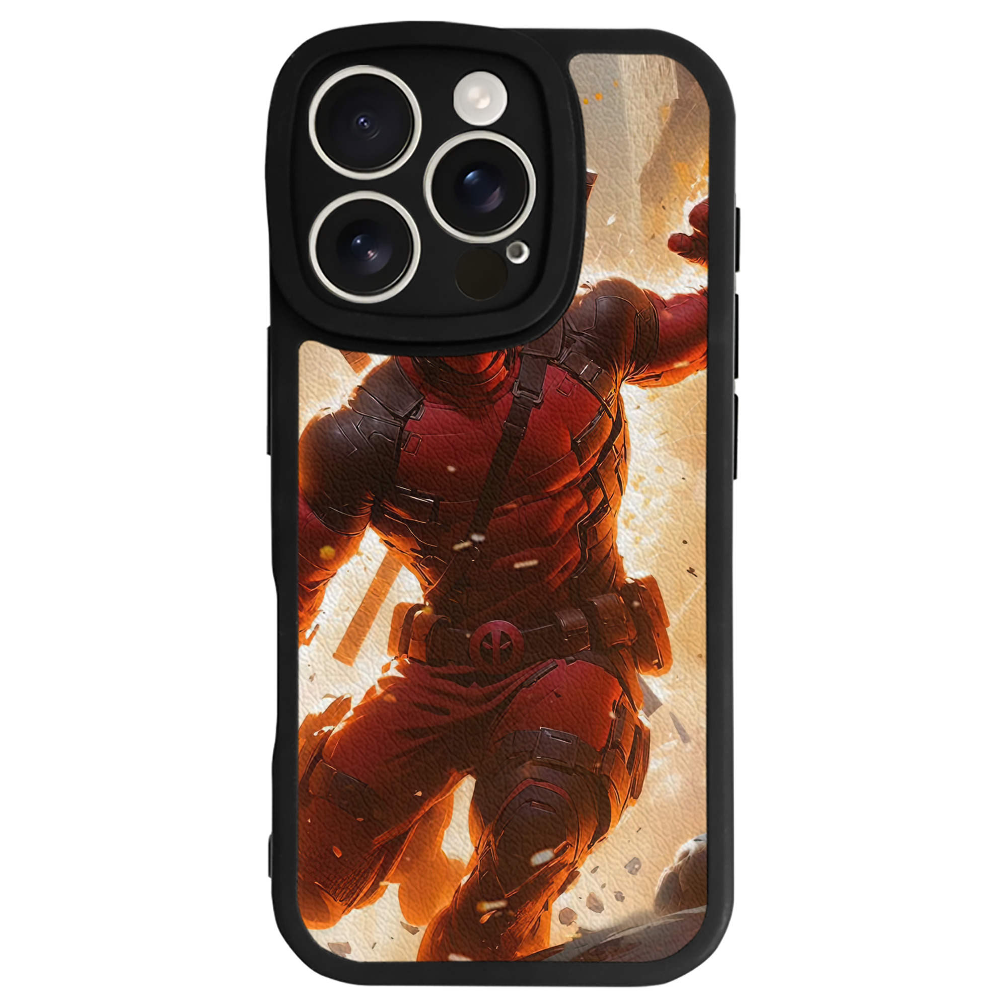 （画像用） Deadpool デッドプール 【iPhone 16シリーズ対応】シリコンスマホケース（レザー調） 材質：シリコン